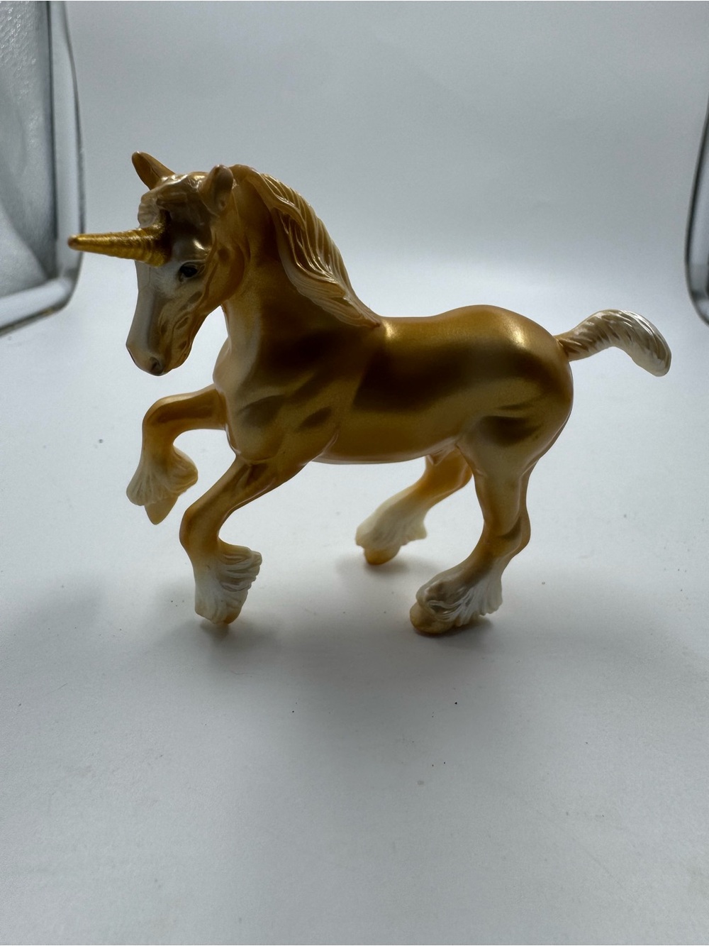 Breyer Stablemates Clydesdale Unicorn Gold Palomino # 97268 Loose Toy No Box